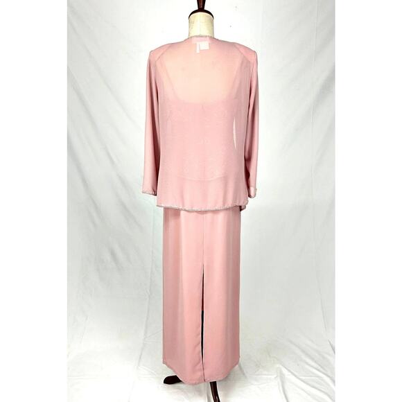 Chicas Dress Set Maxi Gown Jacket Women Medium Off White Embroidered Formal NWT - Picture 10 of 16